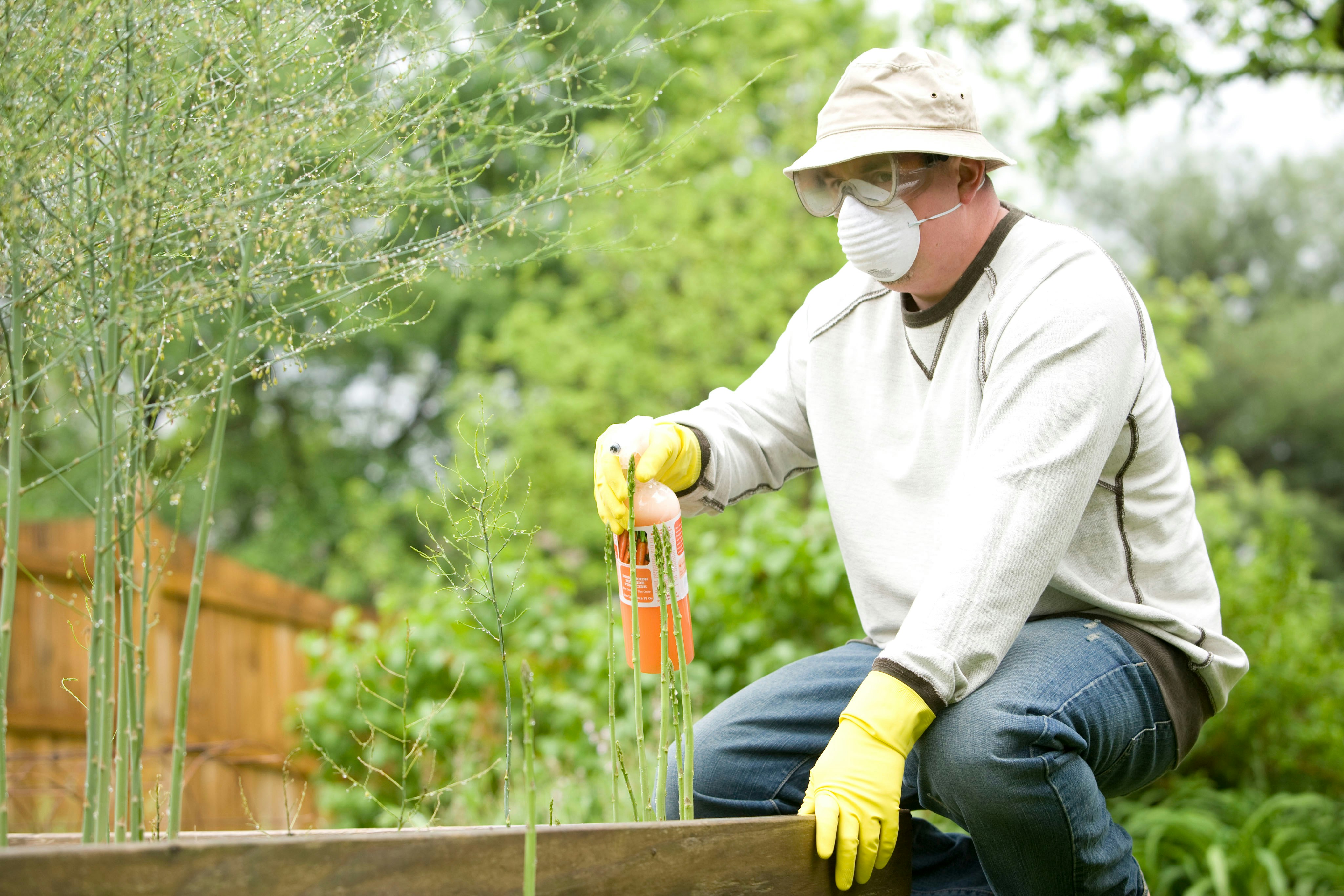 Pest control technician in protective equipment